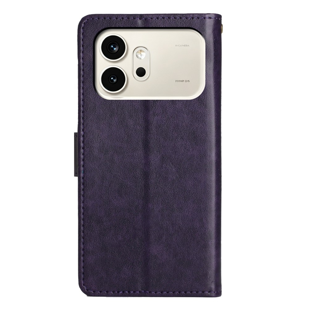 Flowers knižkové púzdro na mobil Honor 600 5G - tmavofialové