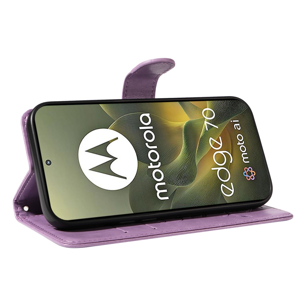 Flowers knižkové púzdro na Motorola Edge 70 5G - svetlofialové