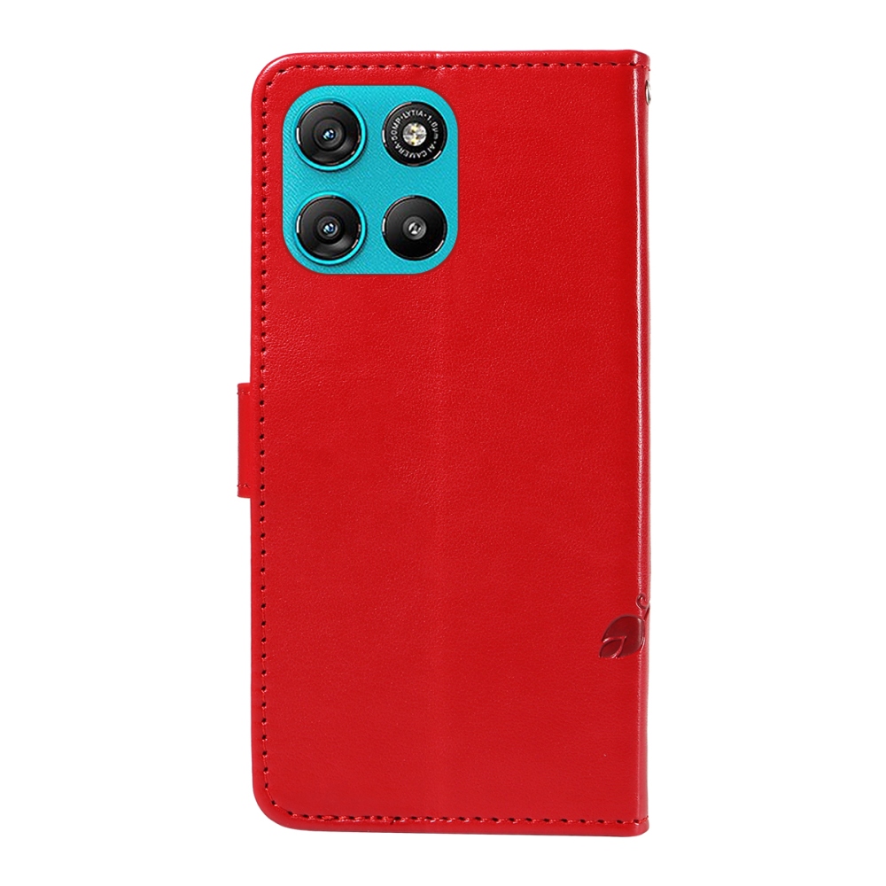 Flowers knižkové púzdro na Motorola Moto G57 Power 5G - červené