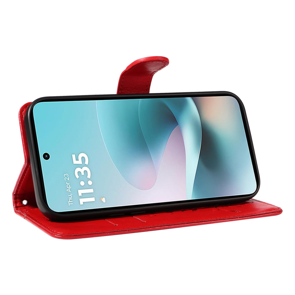 Flowers knižkové púzdro na Motorola Moto G57 Power 5G - červené