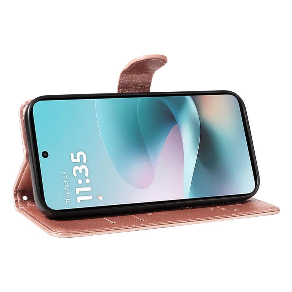 Flowers knižkové púzdro na Motorola Moto G57 Power 5G - ružovozlaté