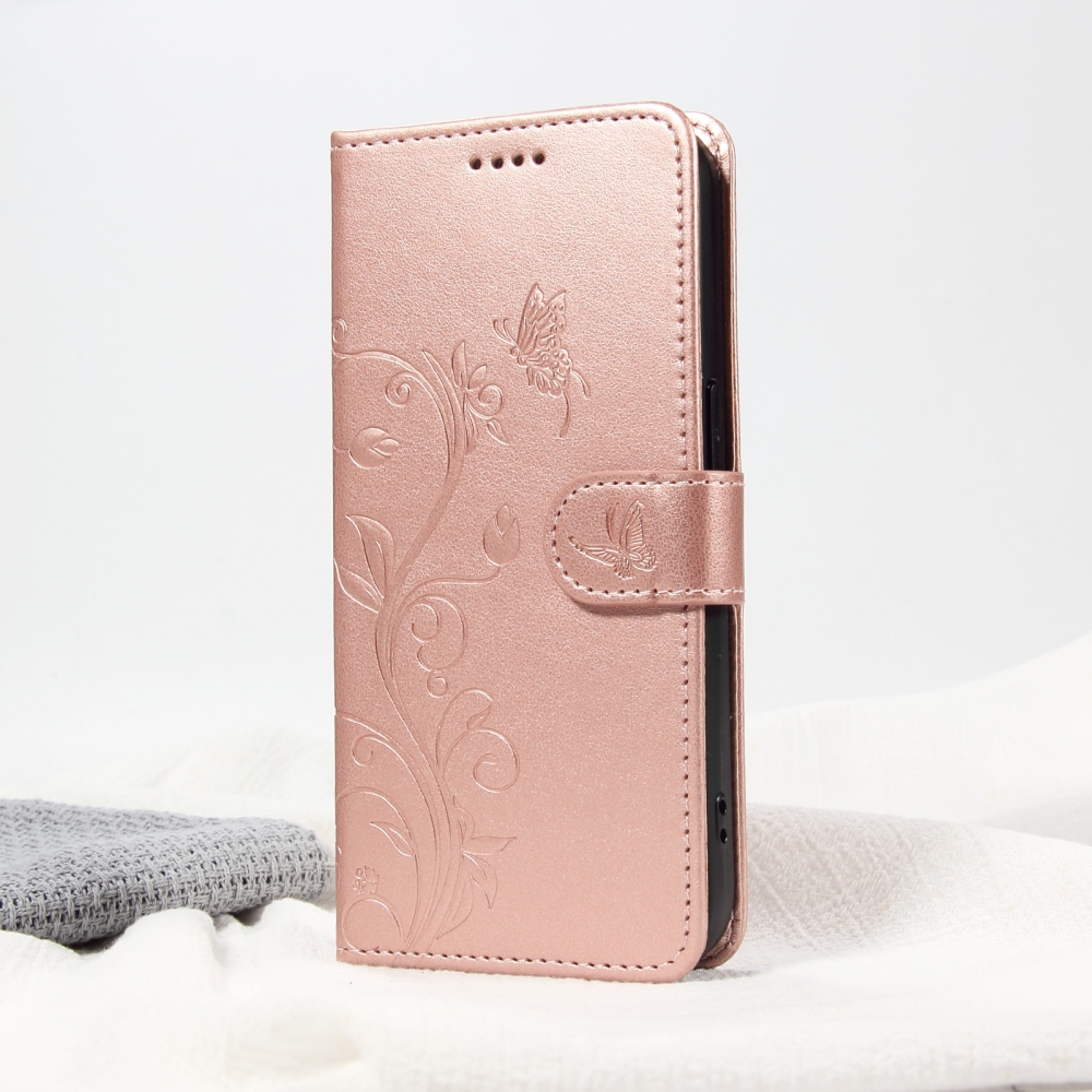 Flowers knižkové púzdro na Motorola Moto G57 Power 5G - ružovozlaté