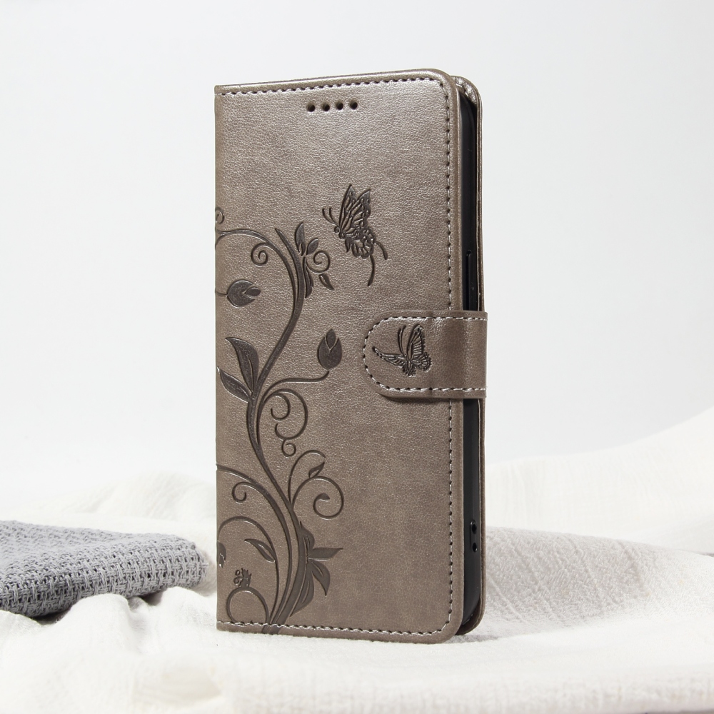 Flowers knižkové púzdro na Motorola Moto G57 Power 5G - šedé