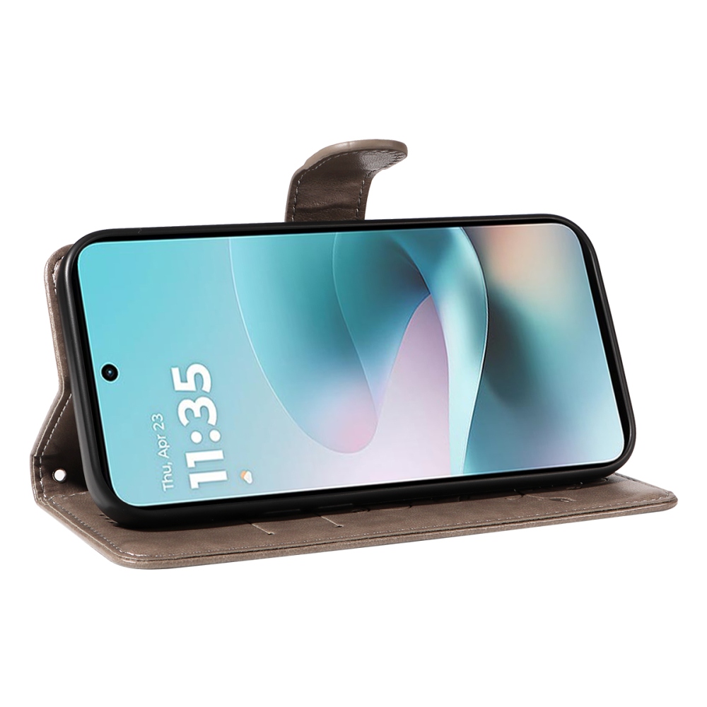 Flowers knižkové púzdro na Motorola Moto G57 Power 5G - šedé