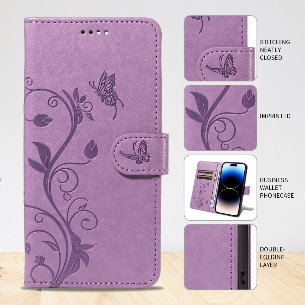Flowers knižkové púzdro na Motorola Moto G57 Power 5G - svetlofialové