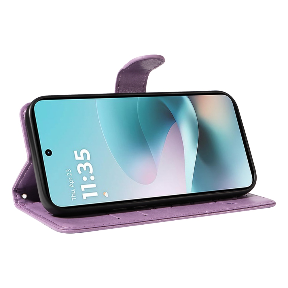 Flowers knižkové púzdro na Motorola Moto G57 Power 5G - svetlofialové