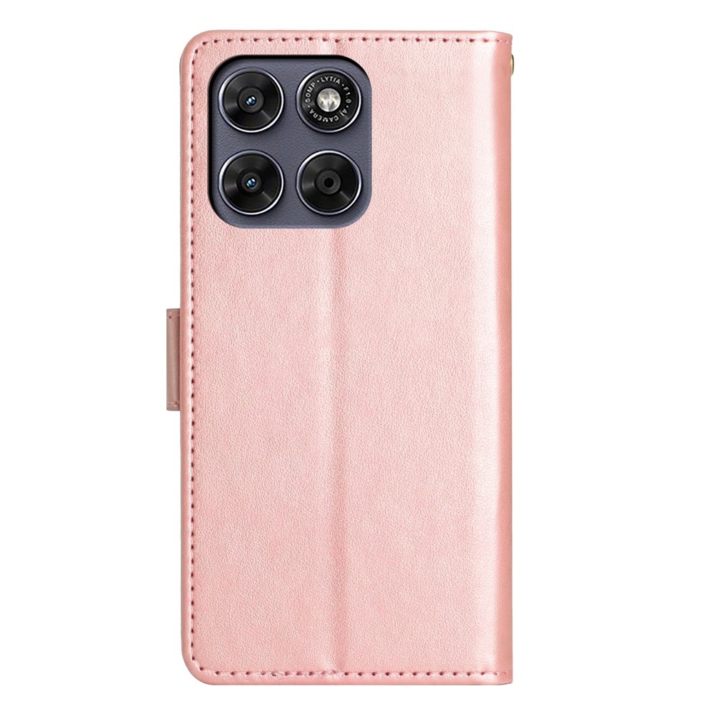 Flowers knižkové púzdro na Motorola Moto G87 5G/G77 5G/G67 5G - ružovozlaté