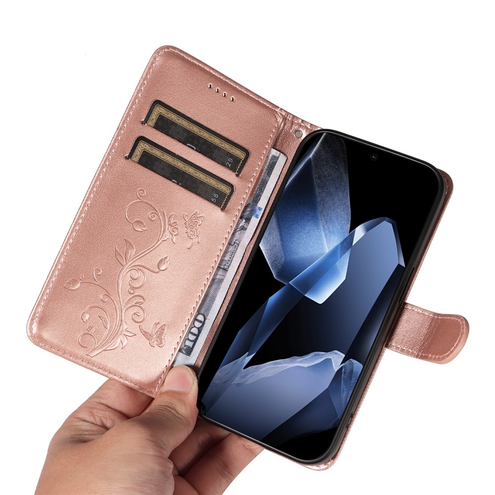 Flowers knižkové puzdro na OnePlus 13 - ružovozlaté