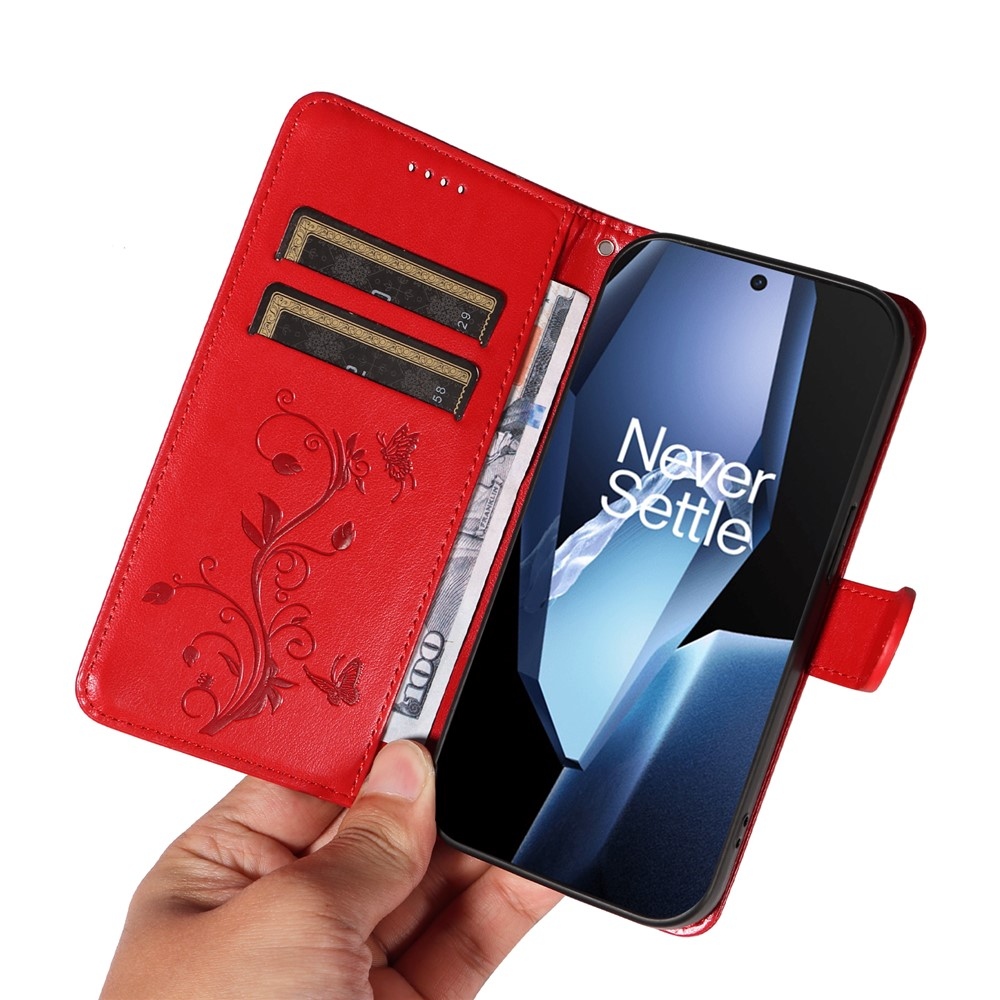 Flowers knižkové puzdro na OnePlus 13R 5G - červené