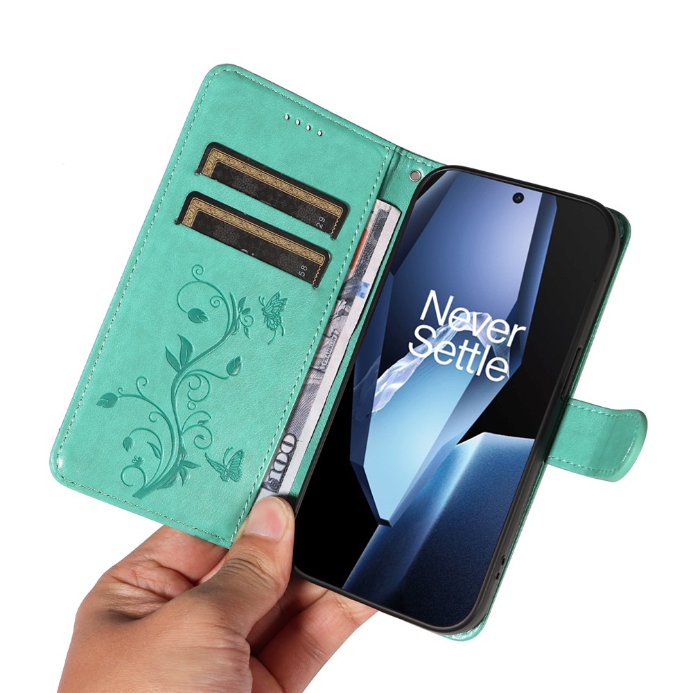 Flowers knižkové puzdro na OnePlus 13R 5G - modrozelené