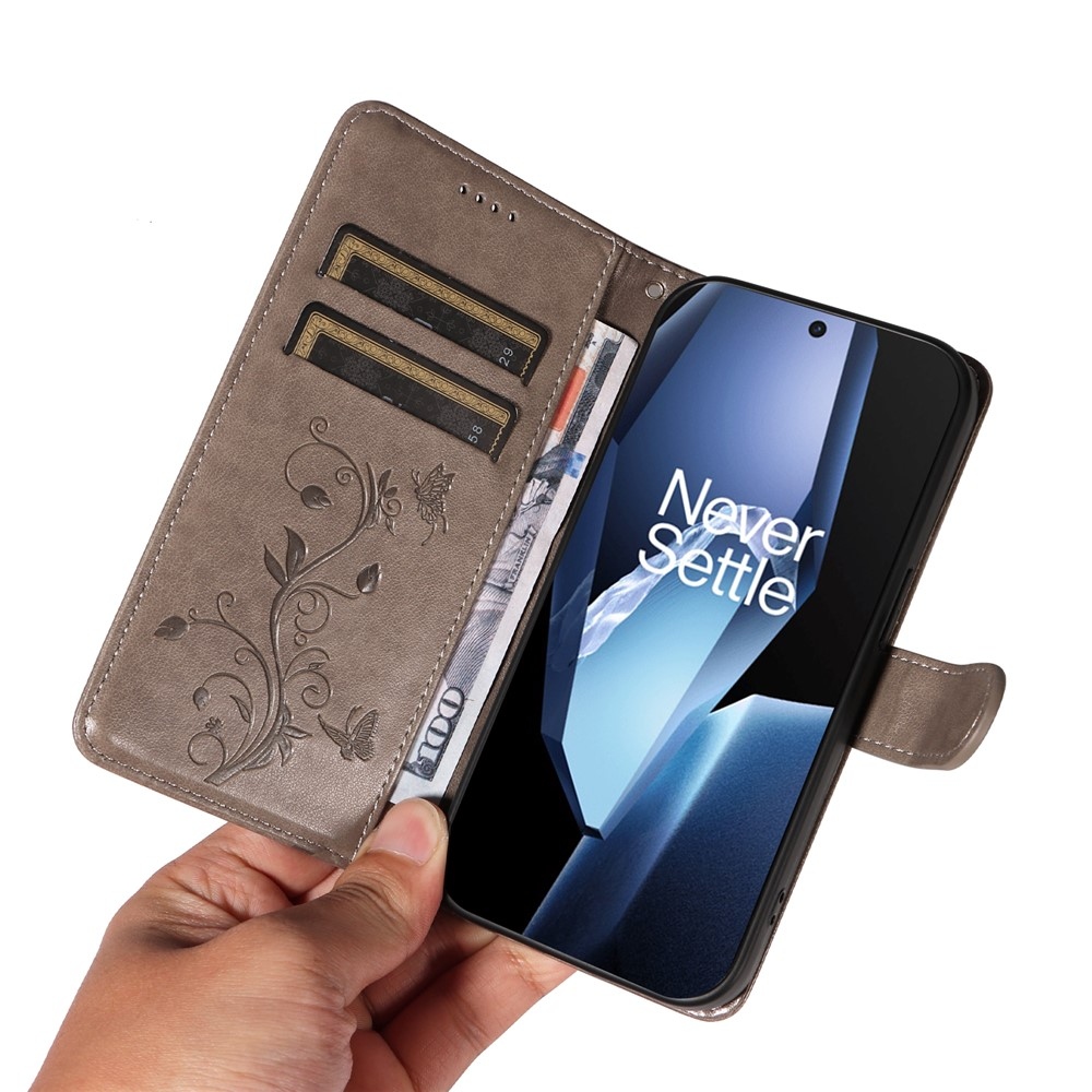 Flowers knižkové púzdro na OnePlus 13R 5G - šedé