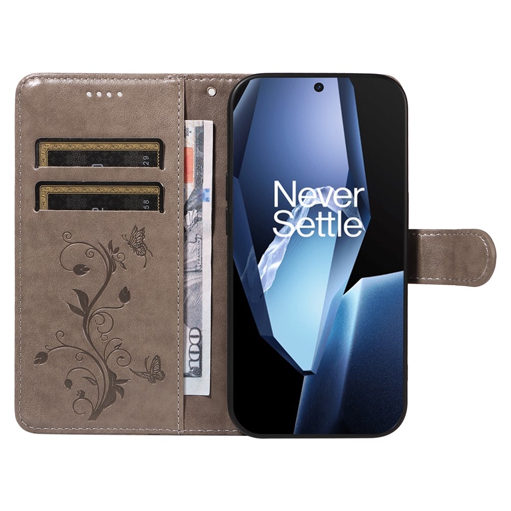 Flowers knižkové púzdro na OnePlus 13R 5G - šedé