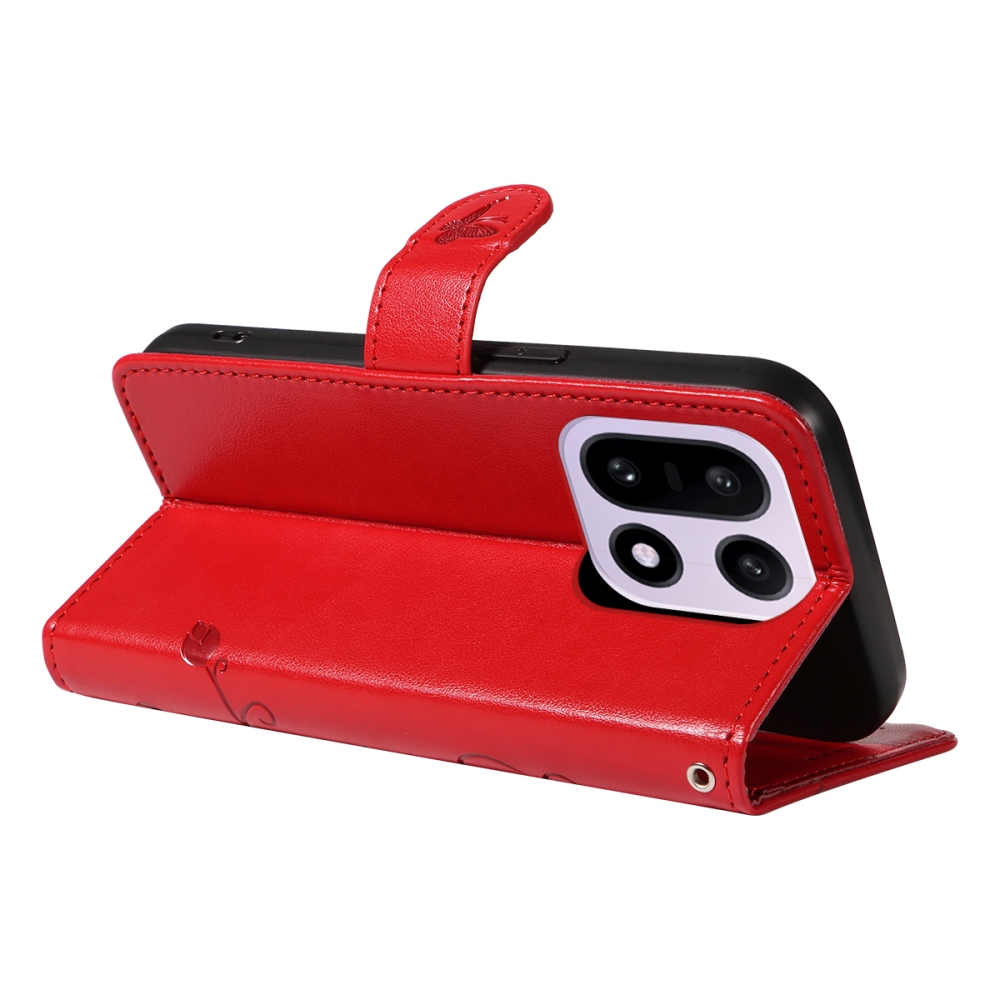 Flowers knižkové puzdro na OnePlus 15 5G - červené