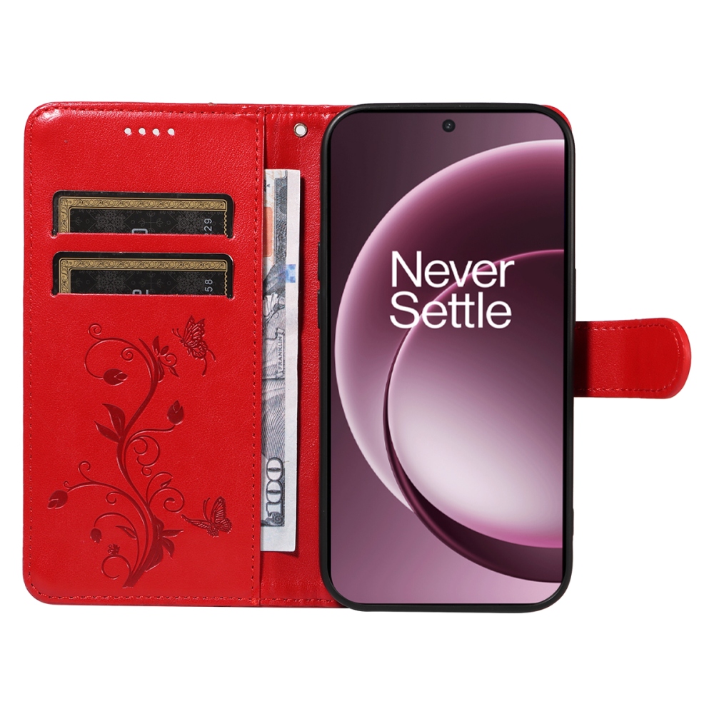 Flowers knižkové puzdro na OnePlus 15 5G - červené