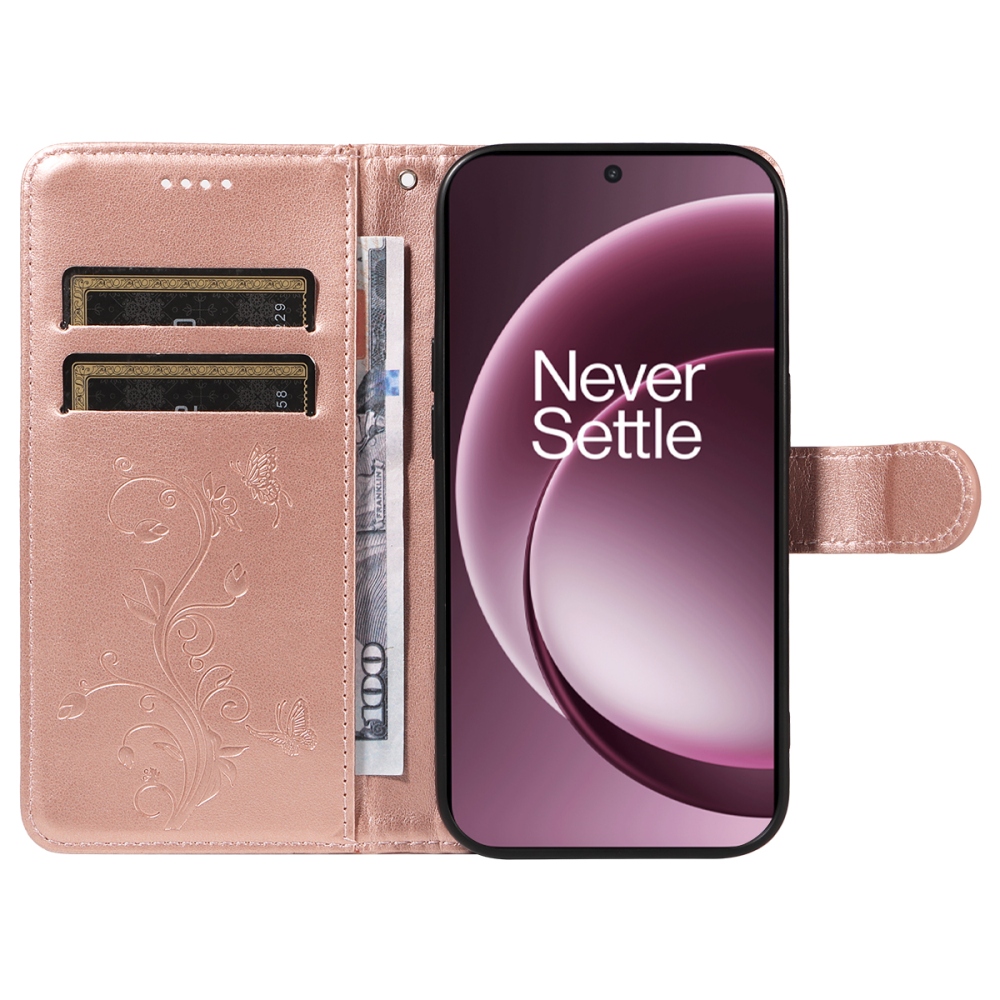 Flowers knižkové púzdro na OnePlus 15 5G - ružovozlaté