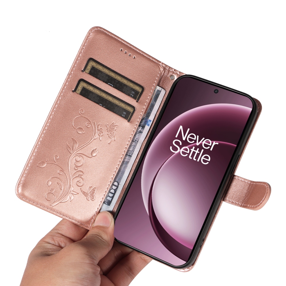 Flowers knižkové púzdro na OnePlus 15 5G - ružovozlaté