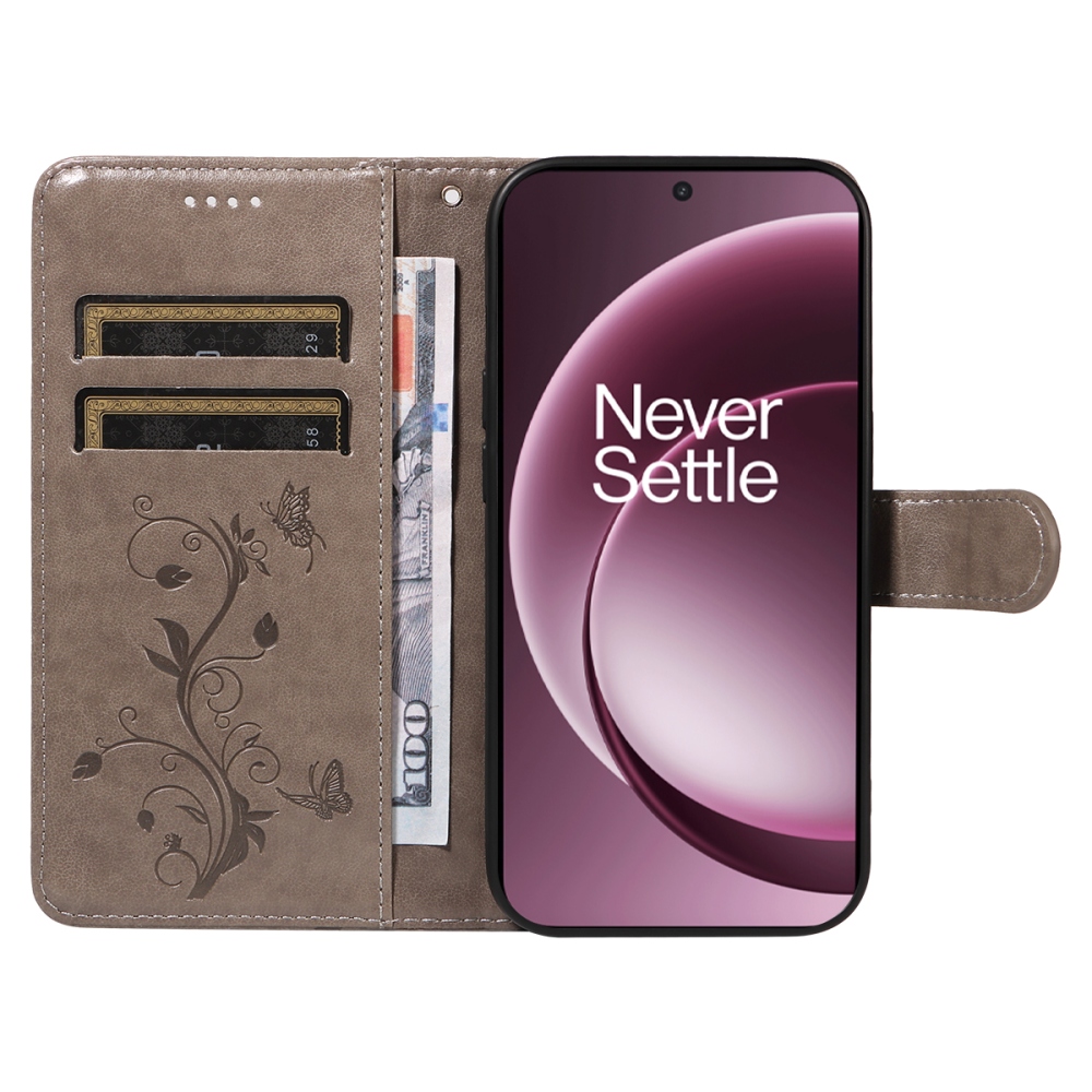 Flowers knižkové puzdro na OnePlus 15 5G - šedé