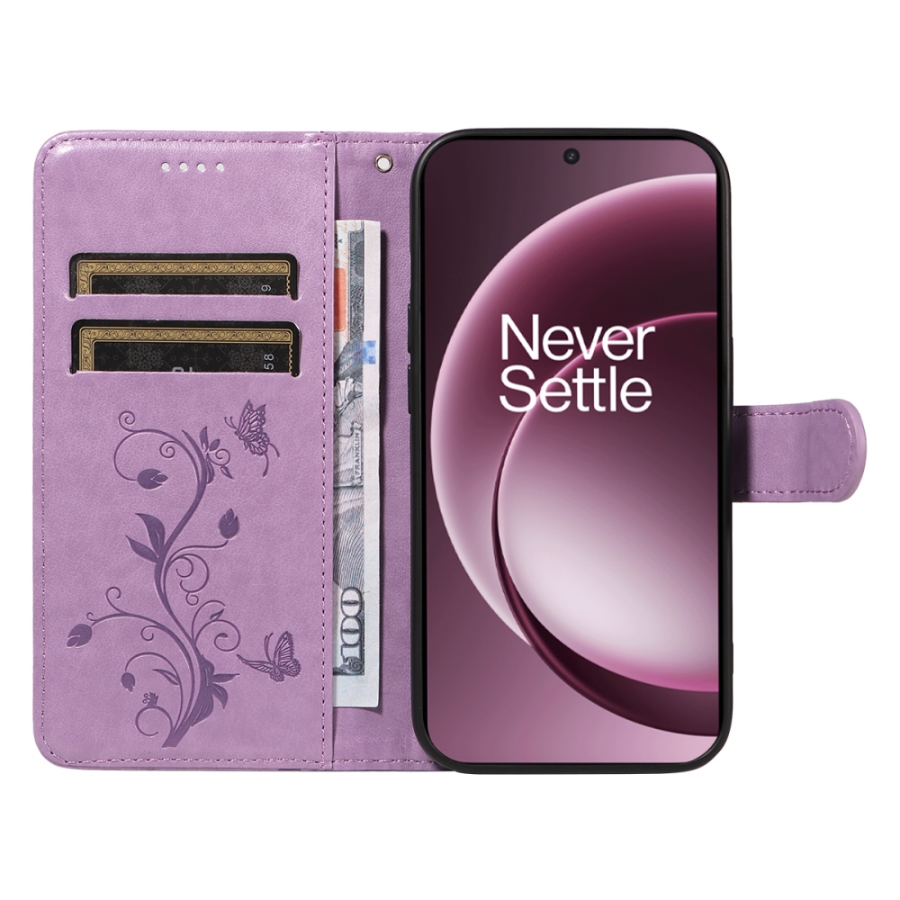 Flowers knižkové puzdro na OnePlus 15 5G - svetlofialové