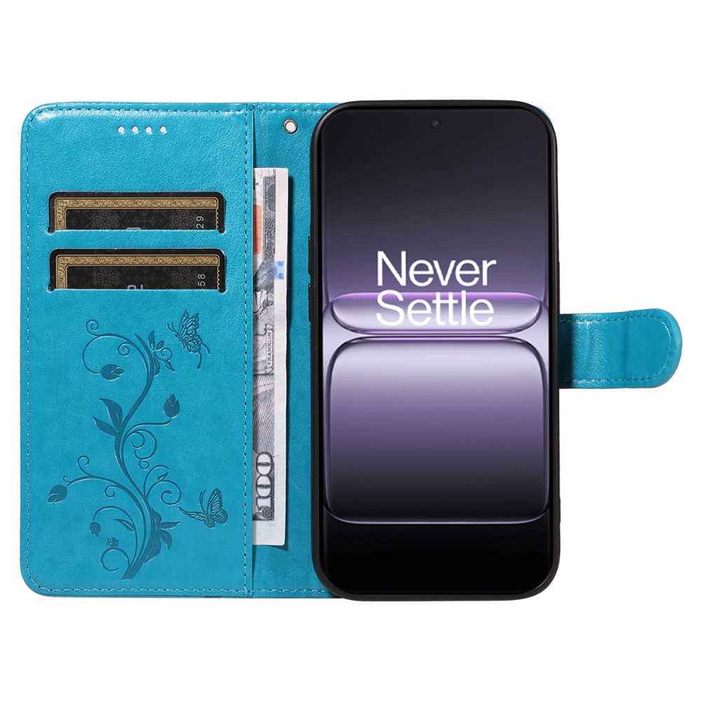 Flowers knižkové púzdro na OnePlus Nord 5 5G - modré
