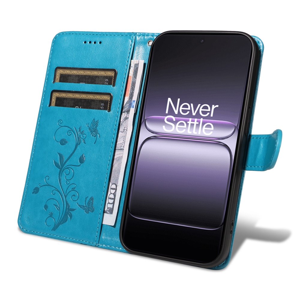Flowers knižkové púzdro na OnePlus Nord 5 5G - modré