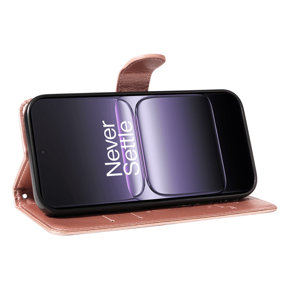 Flowers knižkové púzdro na OnePlus Nord 5 5G - ružovozlaté