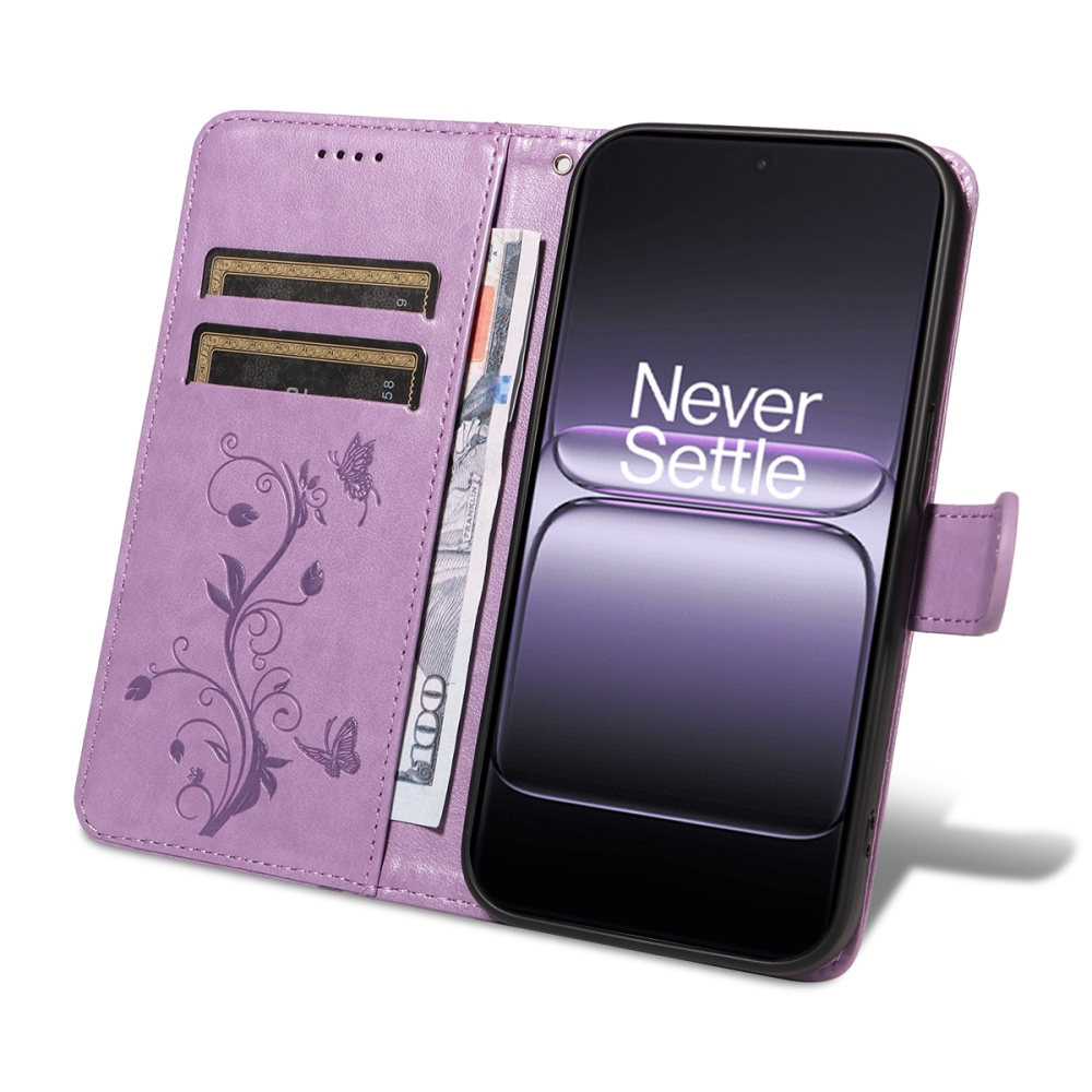 Flowers knižkové puzdro na OnePlus Nord 5 5G - svetlofialové
