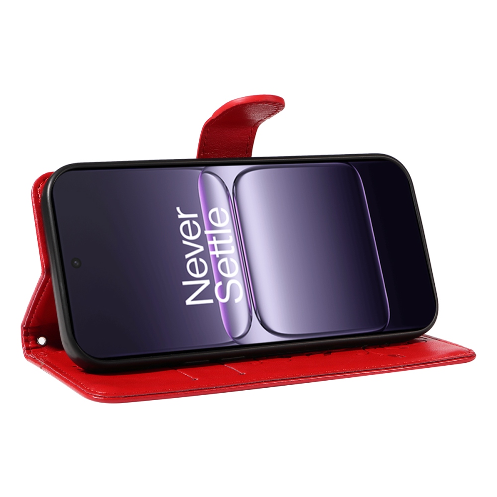 Flowers knižkové púzdro na OnePlus Nord CE5 5G - červené