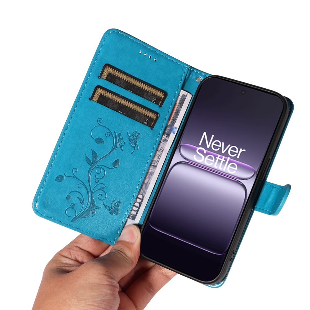 Flowers knižkové púzdro na OnePlus Nord CE5 5G - modré