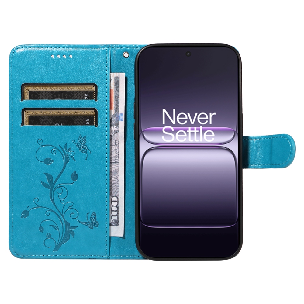 Flowers knižkové púzdro na OnePlus Nord CE5 5G - modré