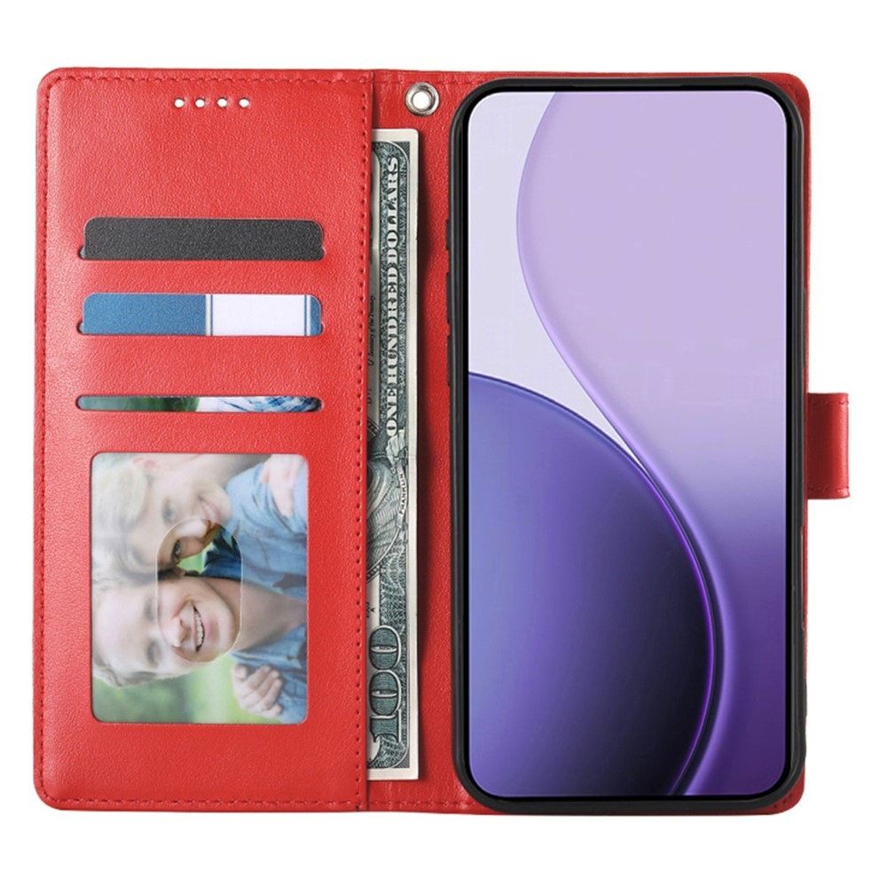 Flowers knižkové puzdro na Oppo Reno 16 FS 5G - červené
