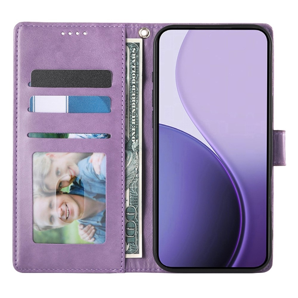 Flowers knižkové puzdro na Oppo Reno 16 FS 5G - fialové
