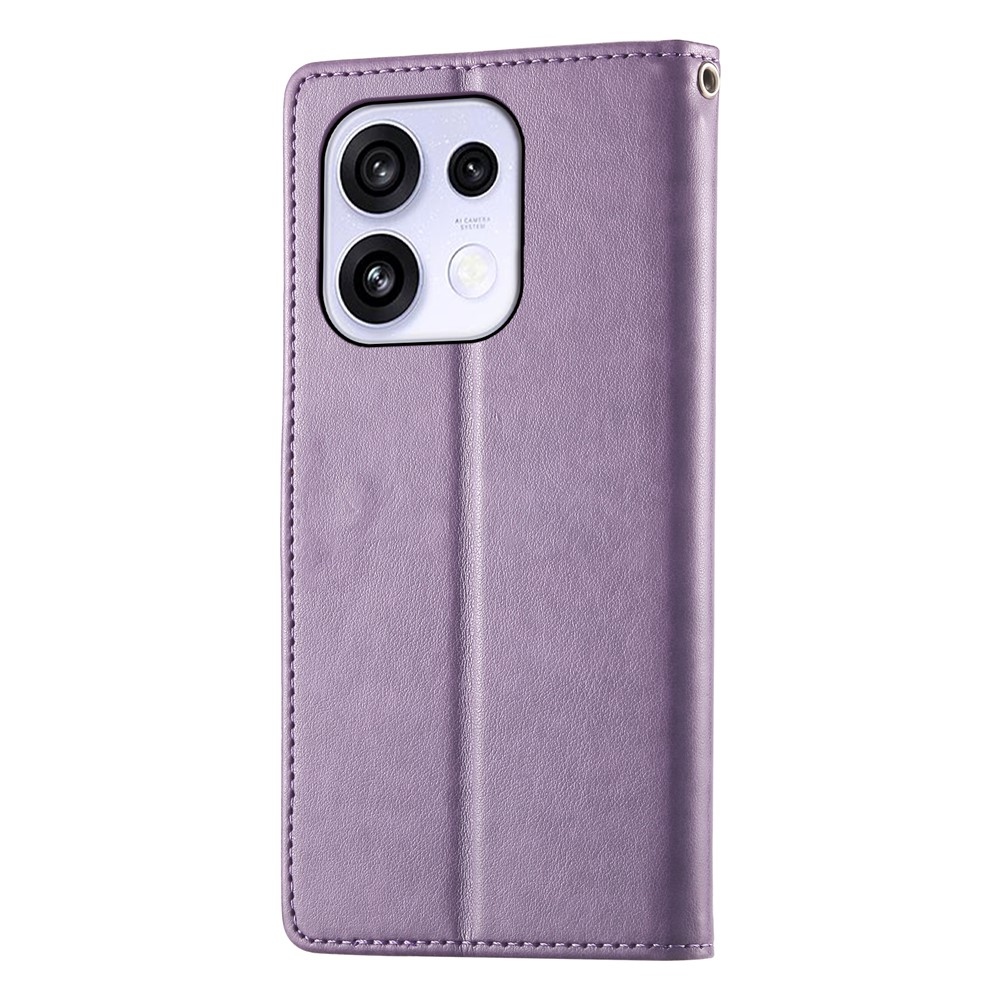 Flowers knižkové puzdro na Oppo Reno 16 FS 5G - fialové