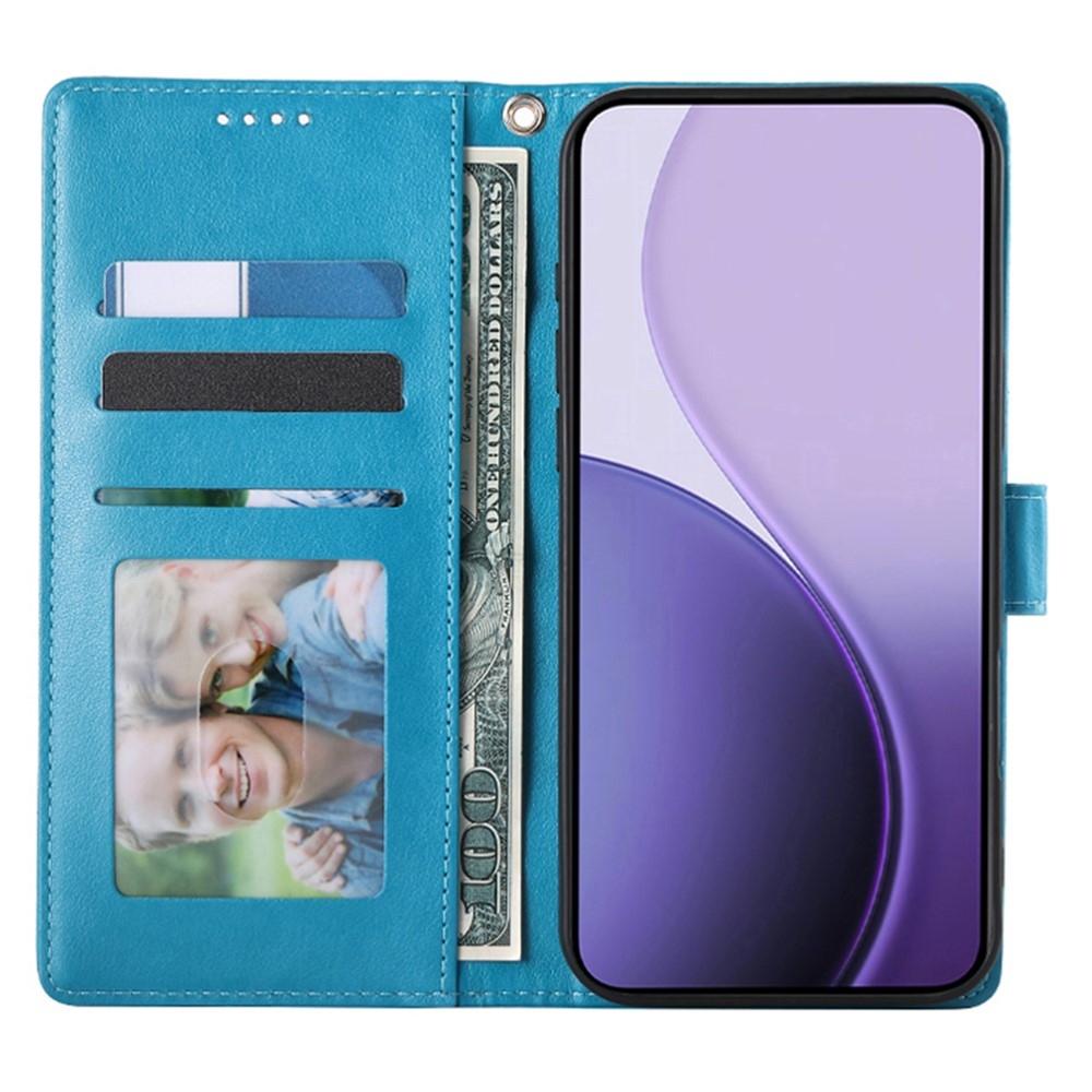Flowers knižkové puzdro na Oppo Reno 16 FS 5G - modré