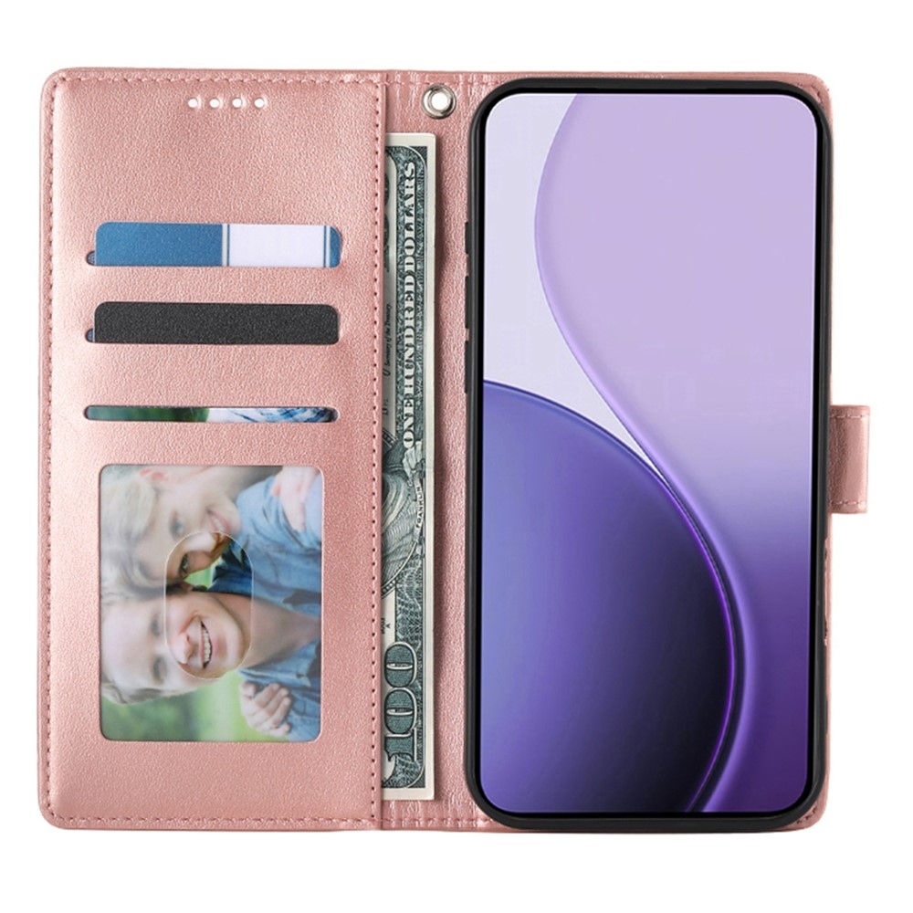 Flowers knižkové puzdro na Oppo Reno 16 FS 5G - ružovozlaté