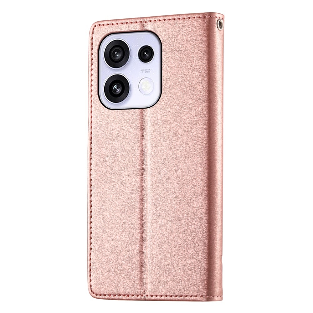 Flowers knižkové puzdro na Oppo Reno 16 FS 5G - ružovozlaté