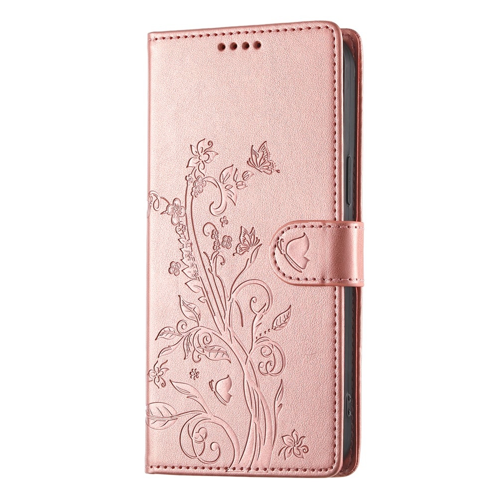 Flowers knižkové puzdro na Oppo Reno 16 FS 5G - ružovozlaté