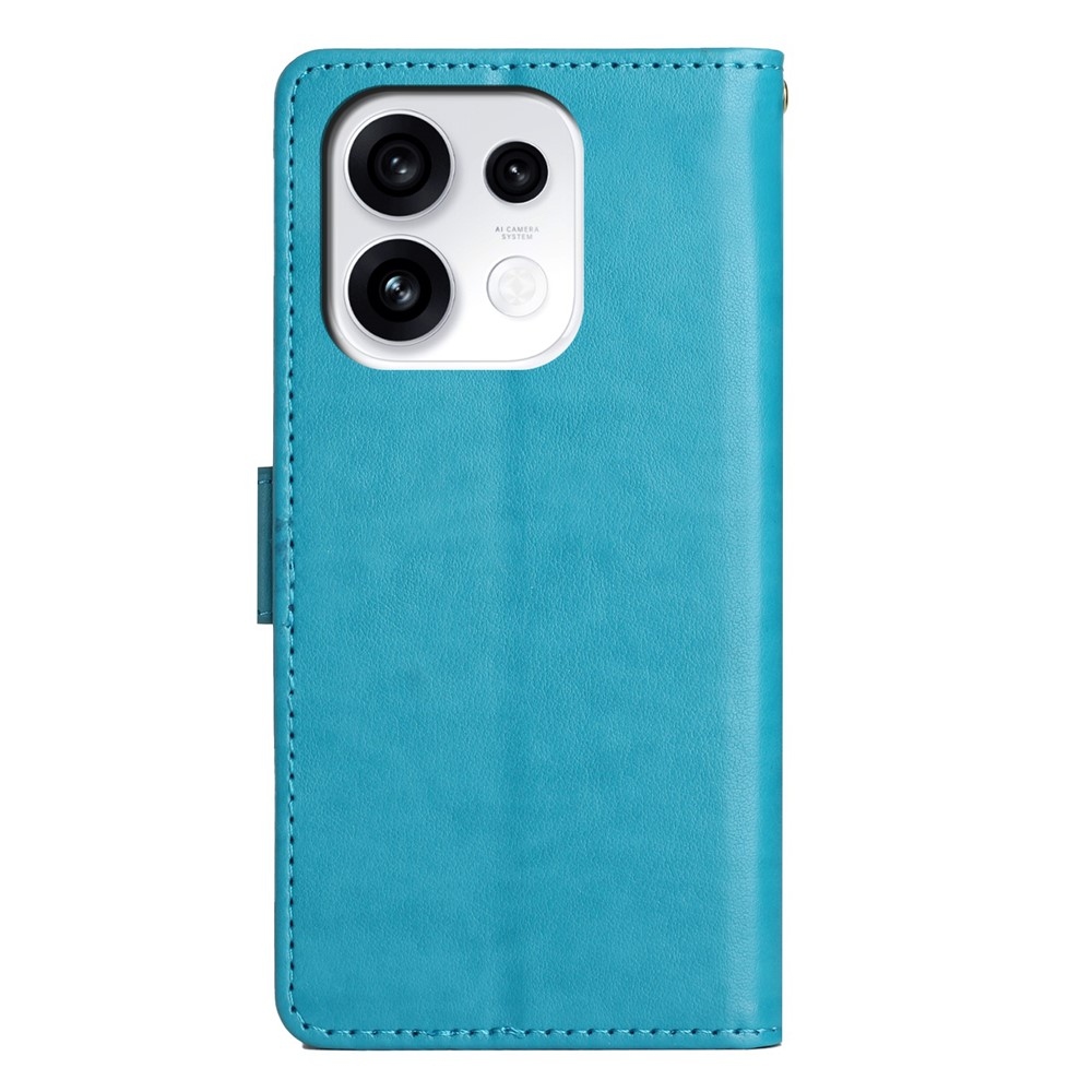 Flowers knižkové puzdro na Oppo Reno 16 Pro 5G - modré