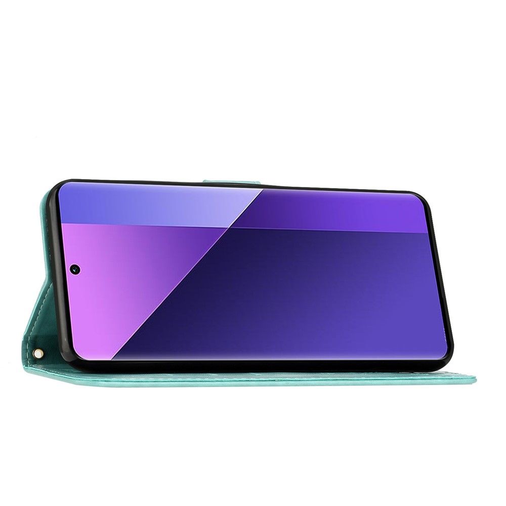 Flowers knižkové puzdro na Oppo Reno 16 Pro 5G - modrozelené