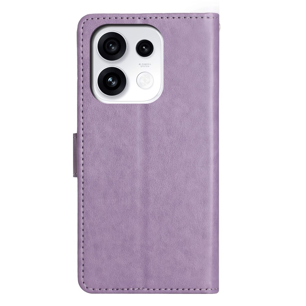 Flowers knižkové puzdro na Oppo Reno 16 Pro 5G - svetlofialové