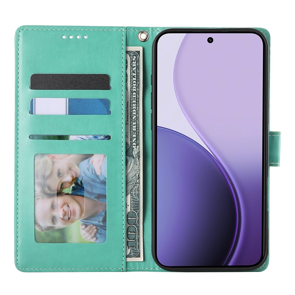 Flowers knižkové puzdro na Realme 16 5G - modrozelené