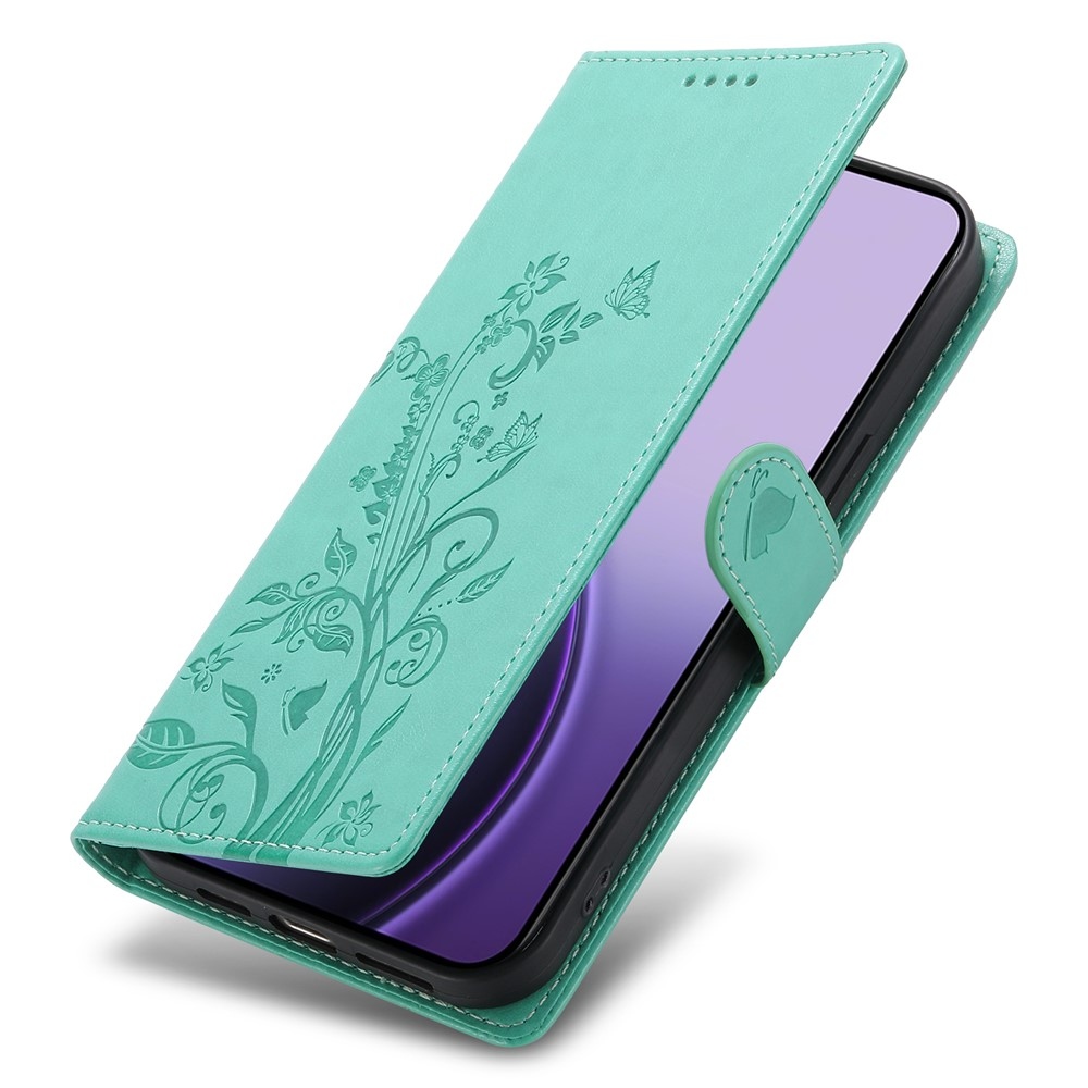 Flowers knižkové puzdro na Realme 16 5G - modrozelené