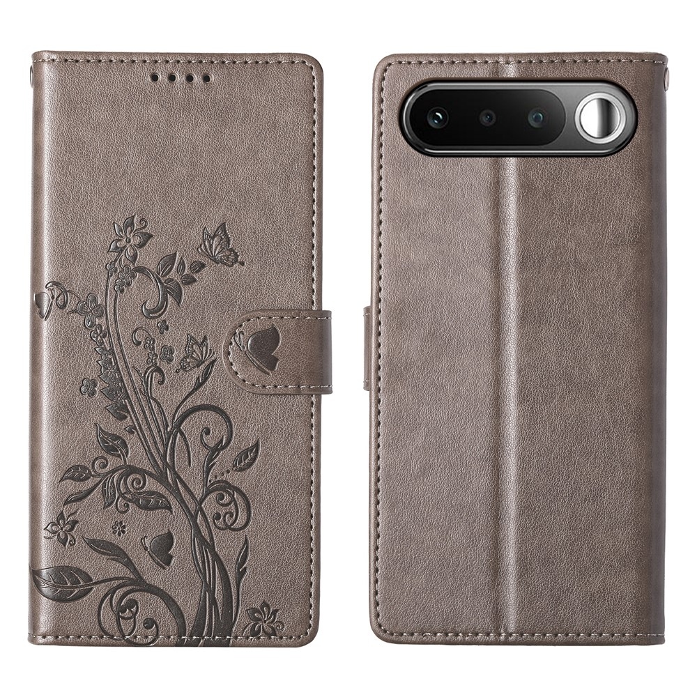 Flowers knižkové puzdro na Realme 16 5G - šedé