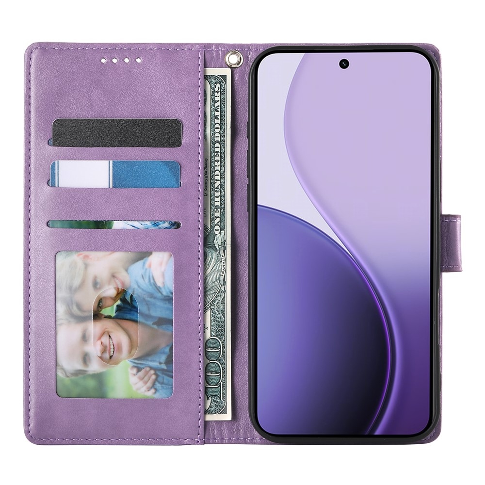Flowers knižkové puzdro na Realme 16 5G - svetlofialové