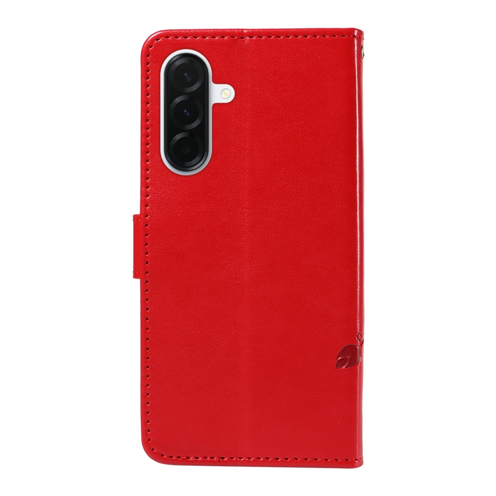 Flowers knižkové púzdro na Samsung Galaxy A37 5G - červené