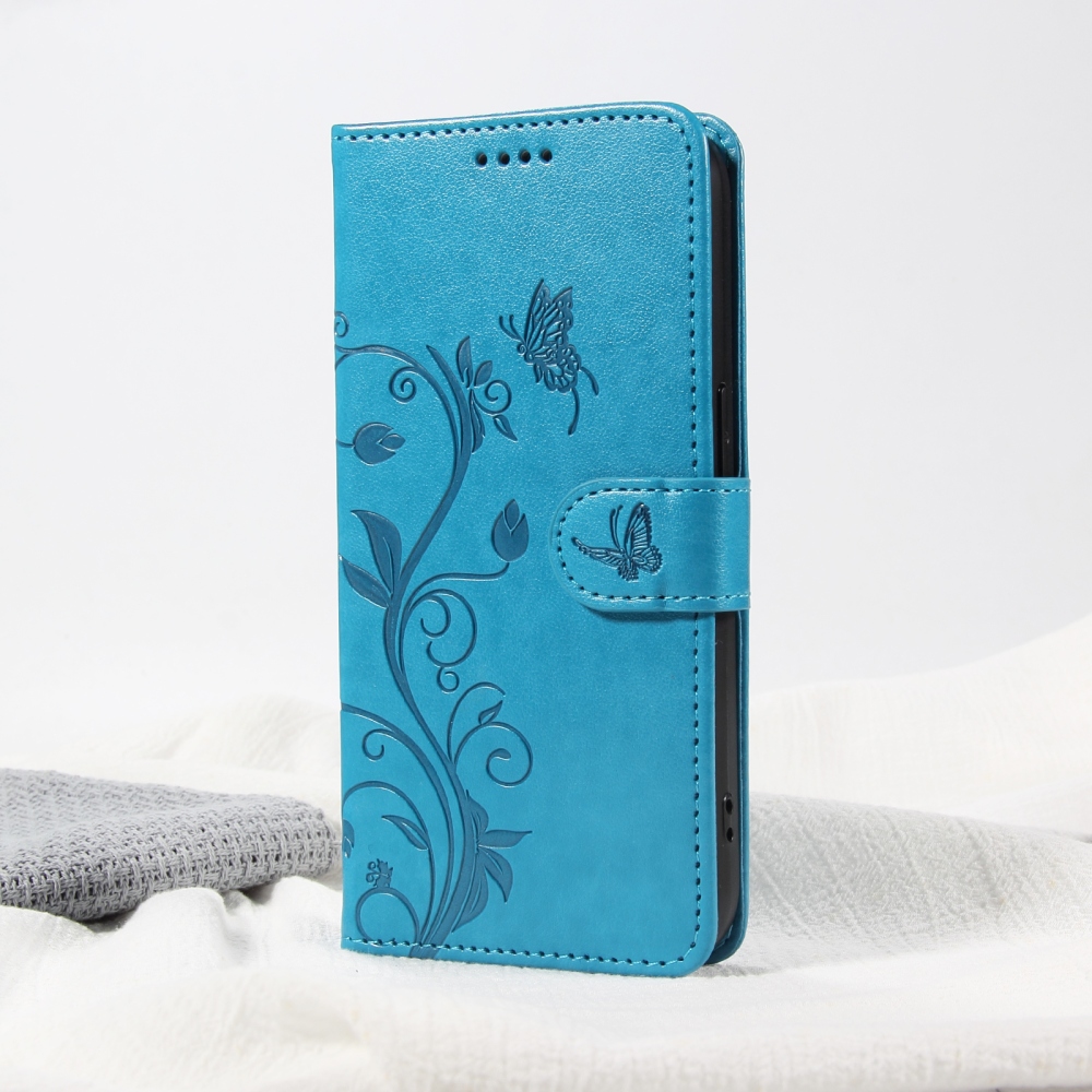 Flowers knižkové púzdro na Samsung Galaxy A37 5G - modré