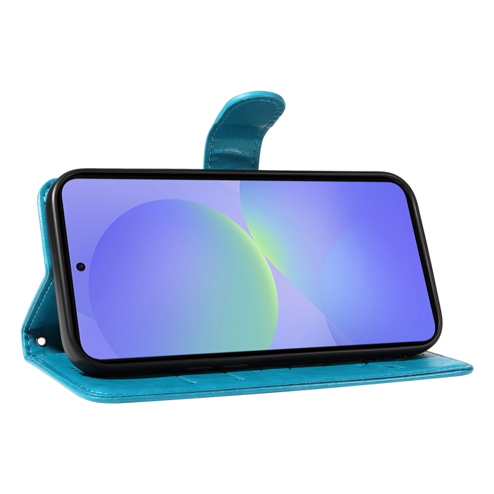 Flowers knižkové púzdro na Samsung Galaxy A37 5G - modré