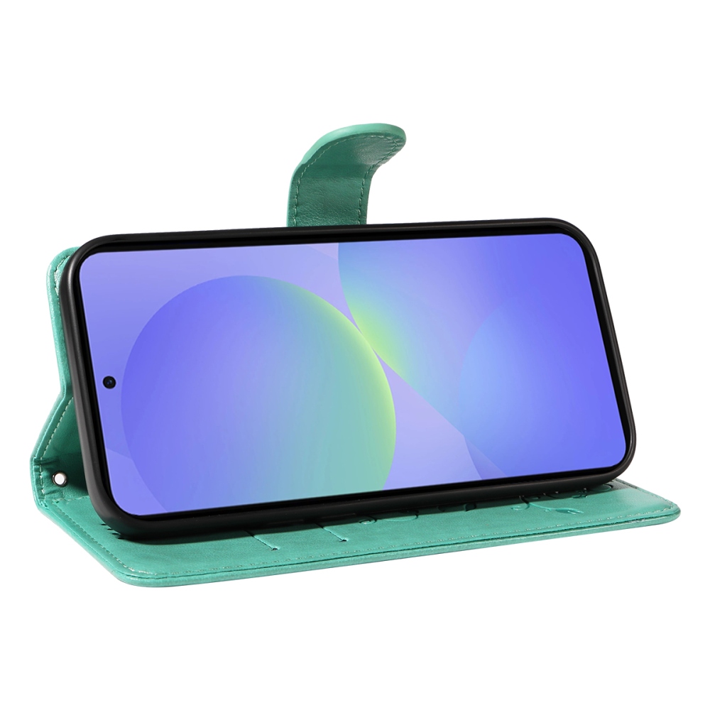 Flowers knižkové púzdro na Samsung Galaxy A37 5G - modrozelené