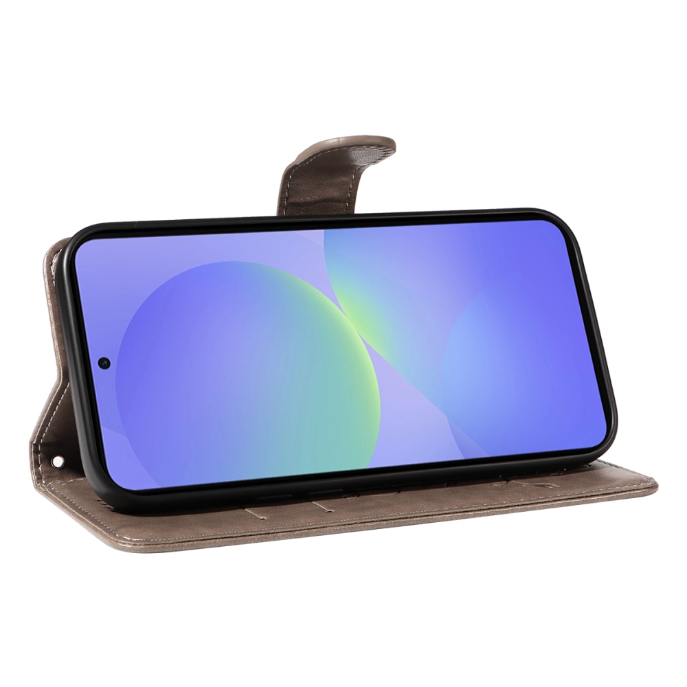 Flowers knižkové púzdro na Samsung Galaxy A37 5G - šedé