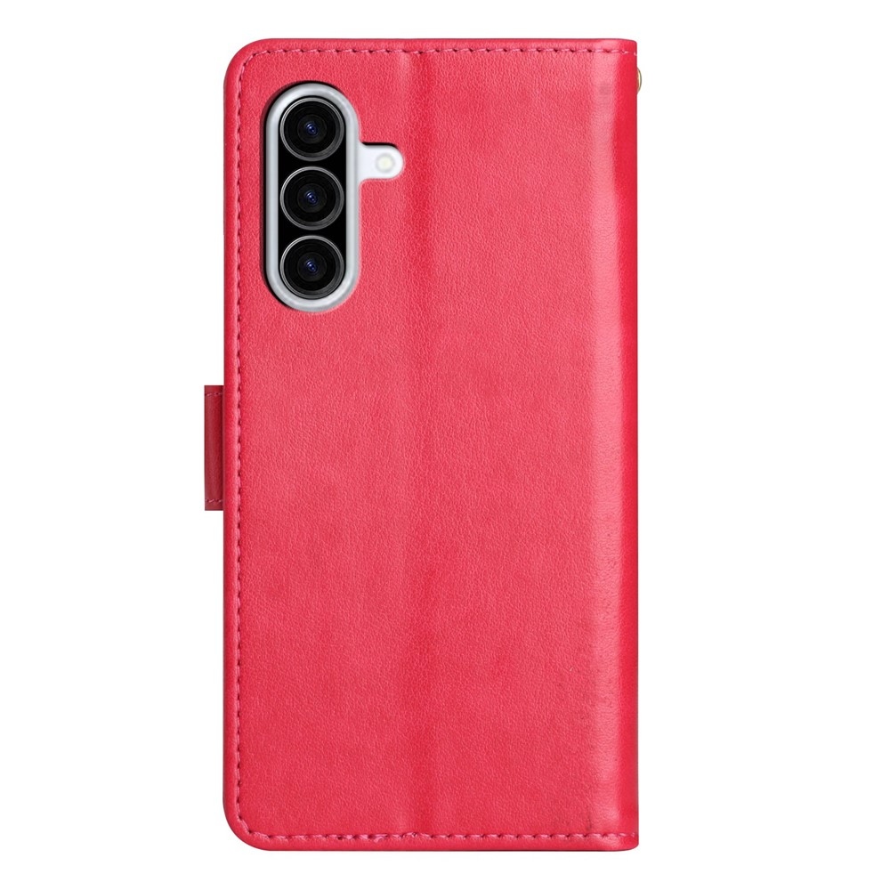 Flowers knižkové púzdro na Samsung Galaxy A57 5G - červené