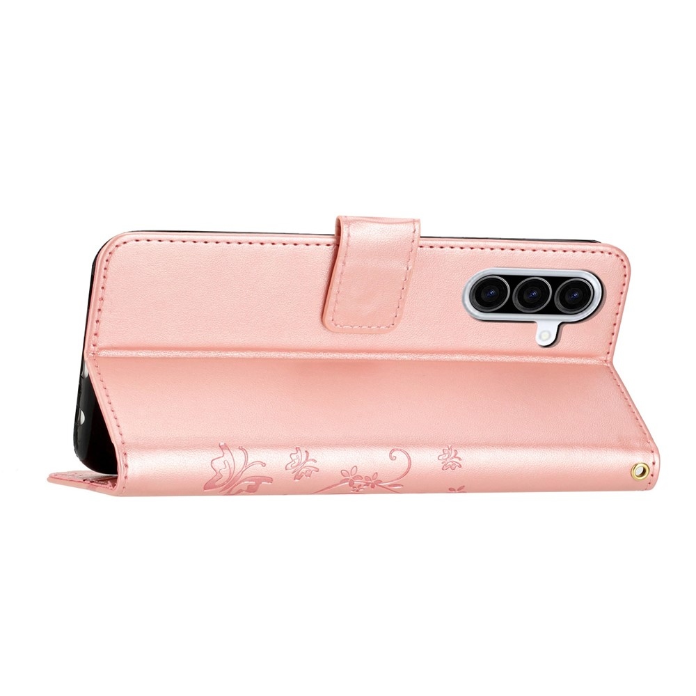 Flowers knižkové púzdro na Samsung Galaxy A57 5G - ružovozlaté